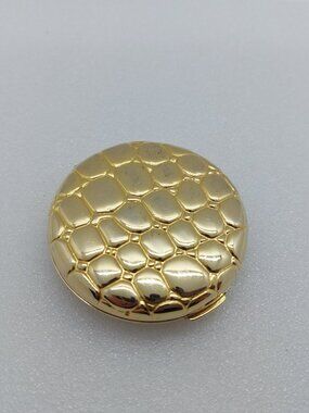 Vintage Estee Lauder Golden Alligator Small Metal Powder Compact